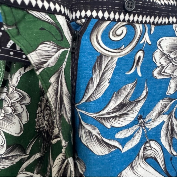 Agua Bendita Sophie Blue and Black Floral Abstract Asymetrical Shorts Size M - Picture 9 of 13